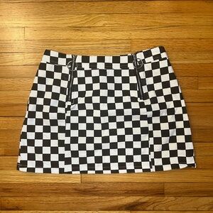 Checkered Black and White Skirt